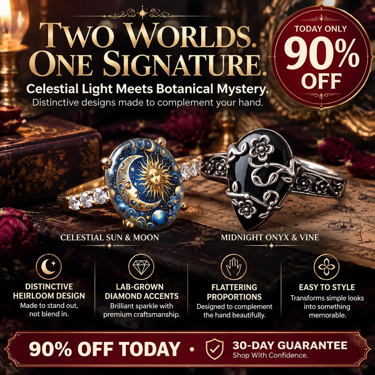 NOT JUST A RING — A TIMELESS HEIRLOOM OF SUN, MOON & MYSTERY-Last Day Sale-90% OFF🔥