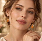 Golden Teardrop Crystal Charm Earrings