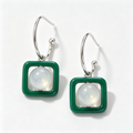 Emerald Square Moonstone Drop Earrings