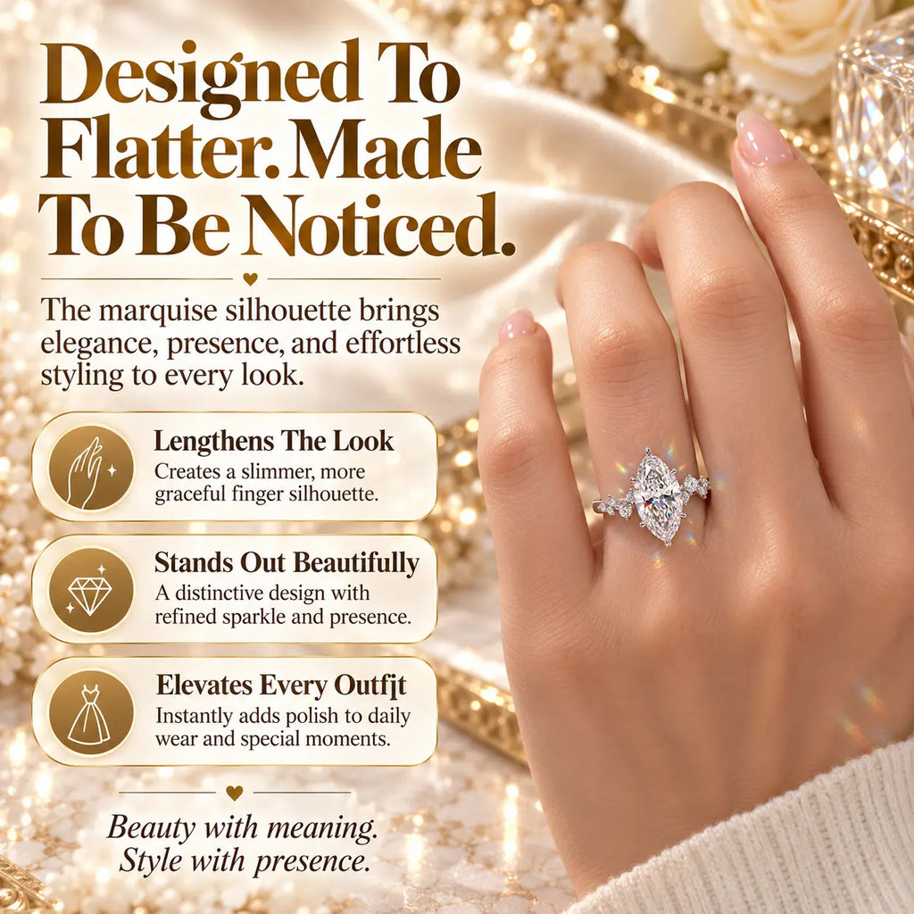 A Timeless Marquise Diamond Ring Designed To Make Every Woman Feel Elegant, Loved & Unforgettable-Last Day Sale-90% OFF🔥