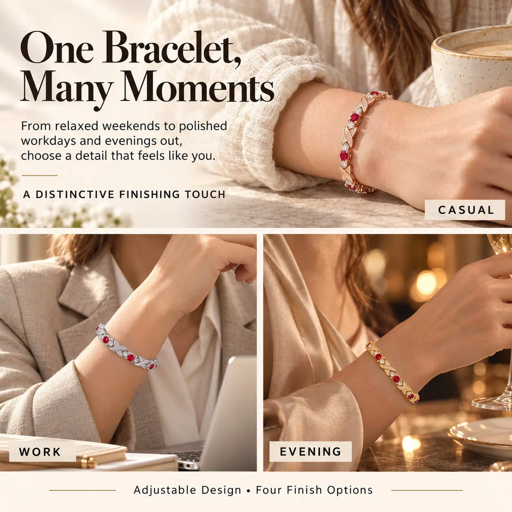 Energy Magnetic Bracelet – Elegant Gemstone Details, Four Beautiful Finishes & Everyday Statement Style-Last Day Sale-90% OFF🔥