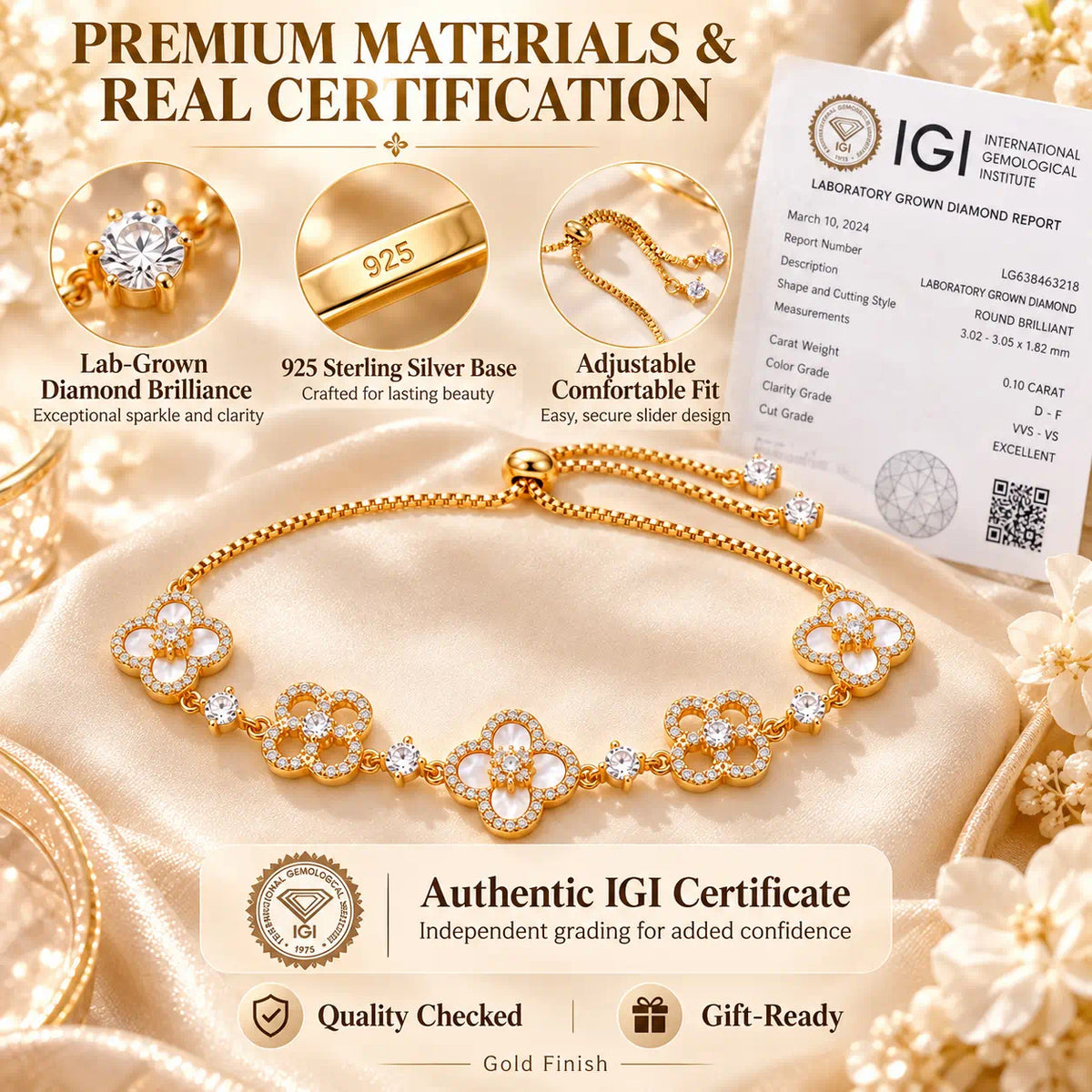 A Little Symbol Of Luck, Love & Beauty — A Timeless Clover Diamond Bracelet Made To Shine With You Every Day -Last Day Sale-90% OFF🔥