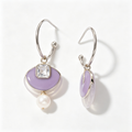 Lavender Crystal Pearl Drop Earrings