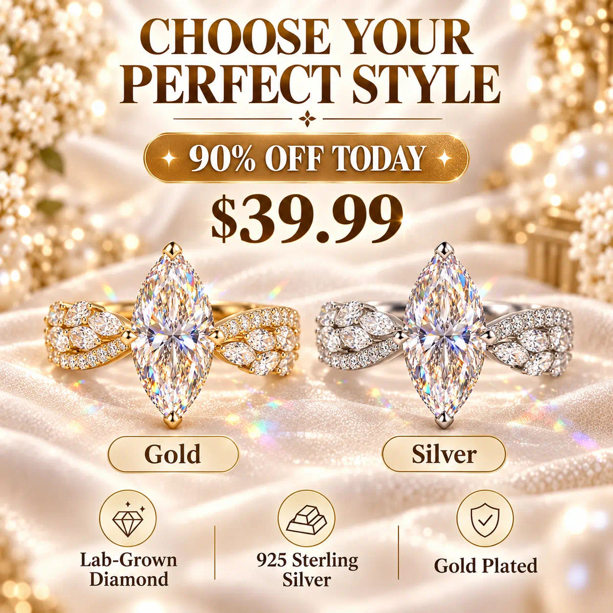 A Diamond Ring Designed To Celebrate Your Love, Your Story, And You-Last Day Sale-90% OFF🔥