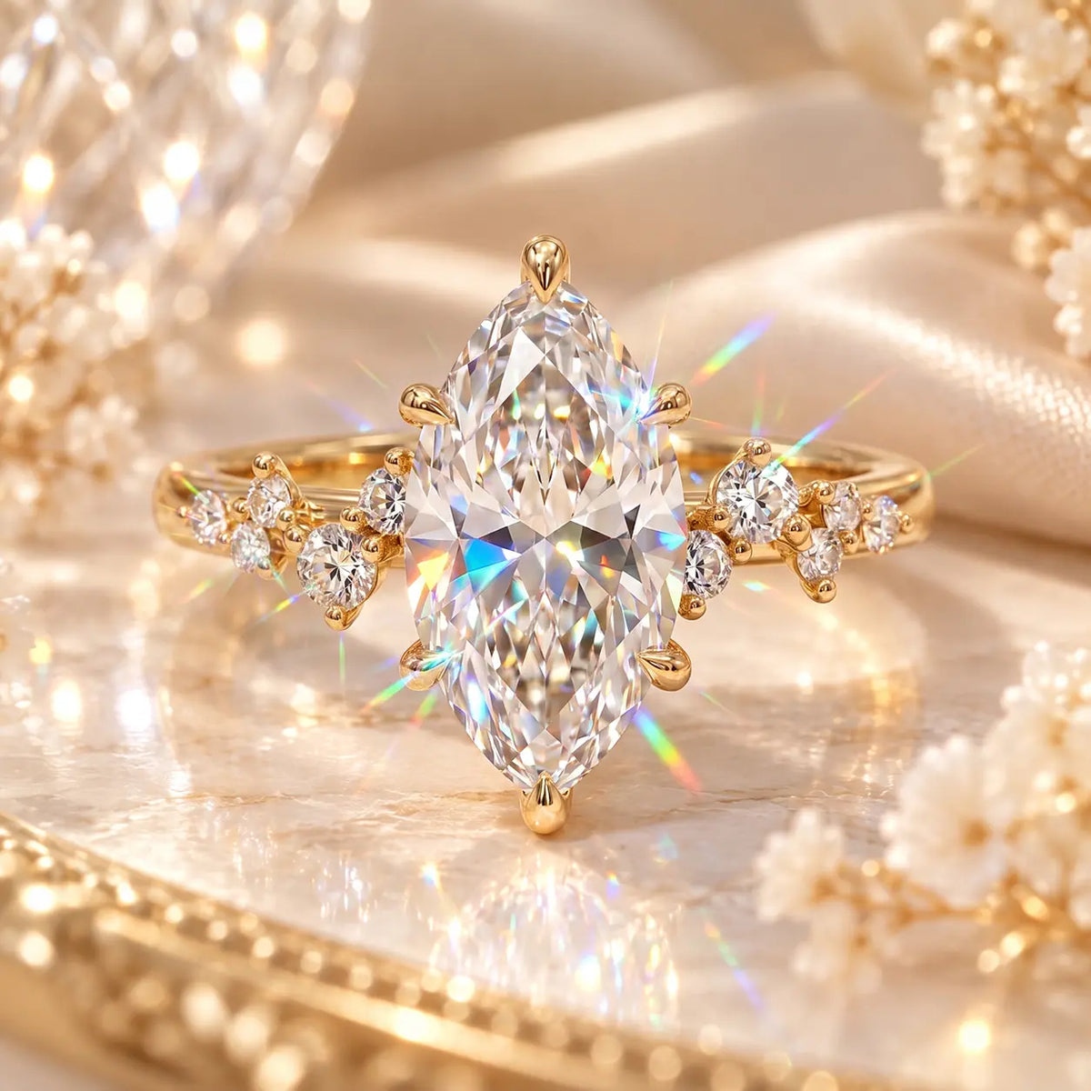 A Timeless Marquise Diamond Ring Designed To Make Every Woman Feel Elegant, Loved & Unforgettable-Last Day Sale-90% OFF🔥