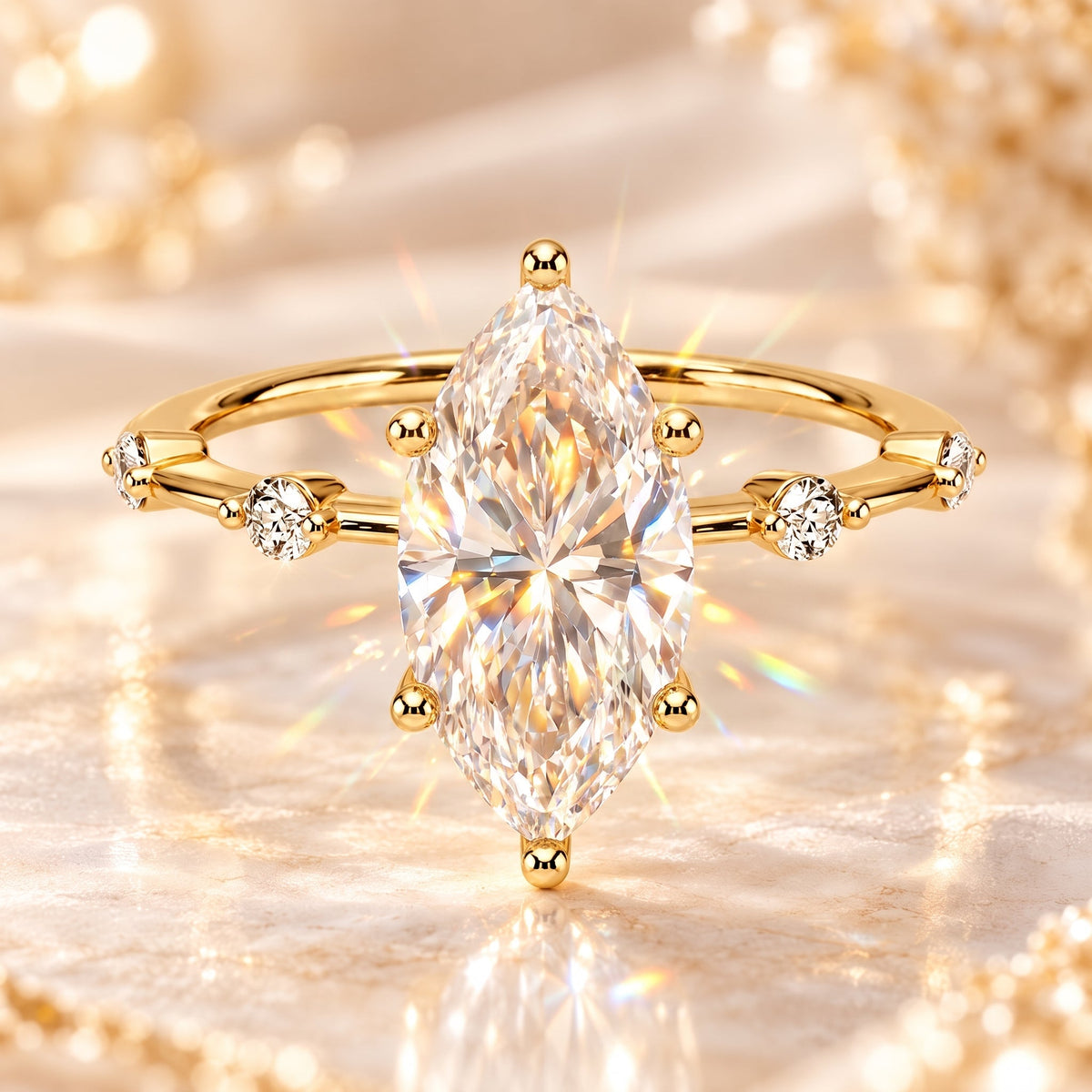 The Marquise Diamond Ring That Makes Your Hands Look Instantly More Elegant-Last Day Sale-90% OFF🔥